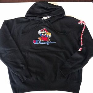 Champion x Super Mario Bros Reverse Weave Hoodie size L